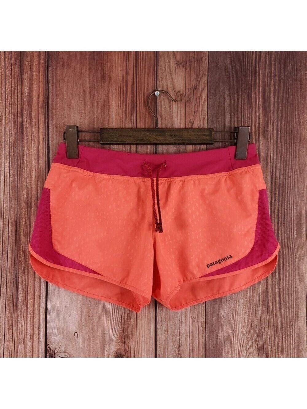 Patagonia Womens Sz XS Strider Shorts Orange Running Jogging Outdoor Lined 24653